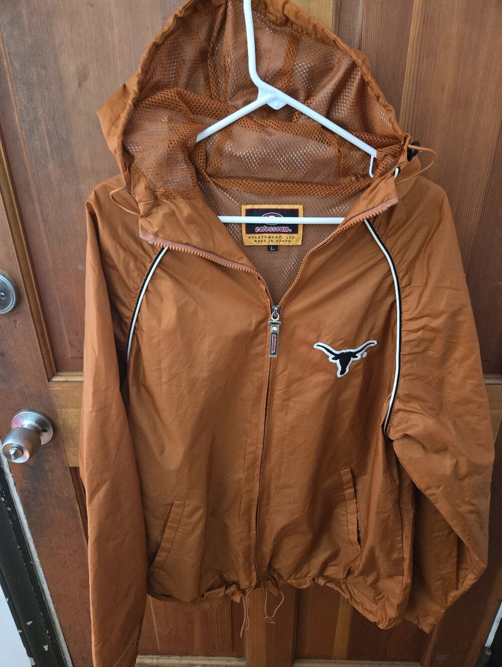 Colosseum Burnt Orange Hooded Utility Jacket with White Trim